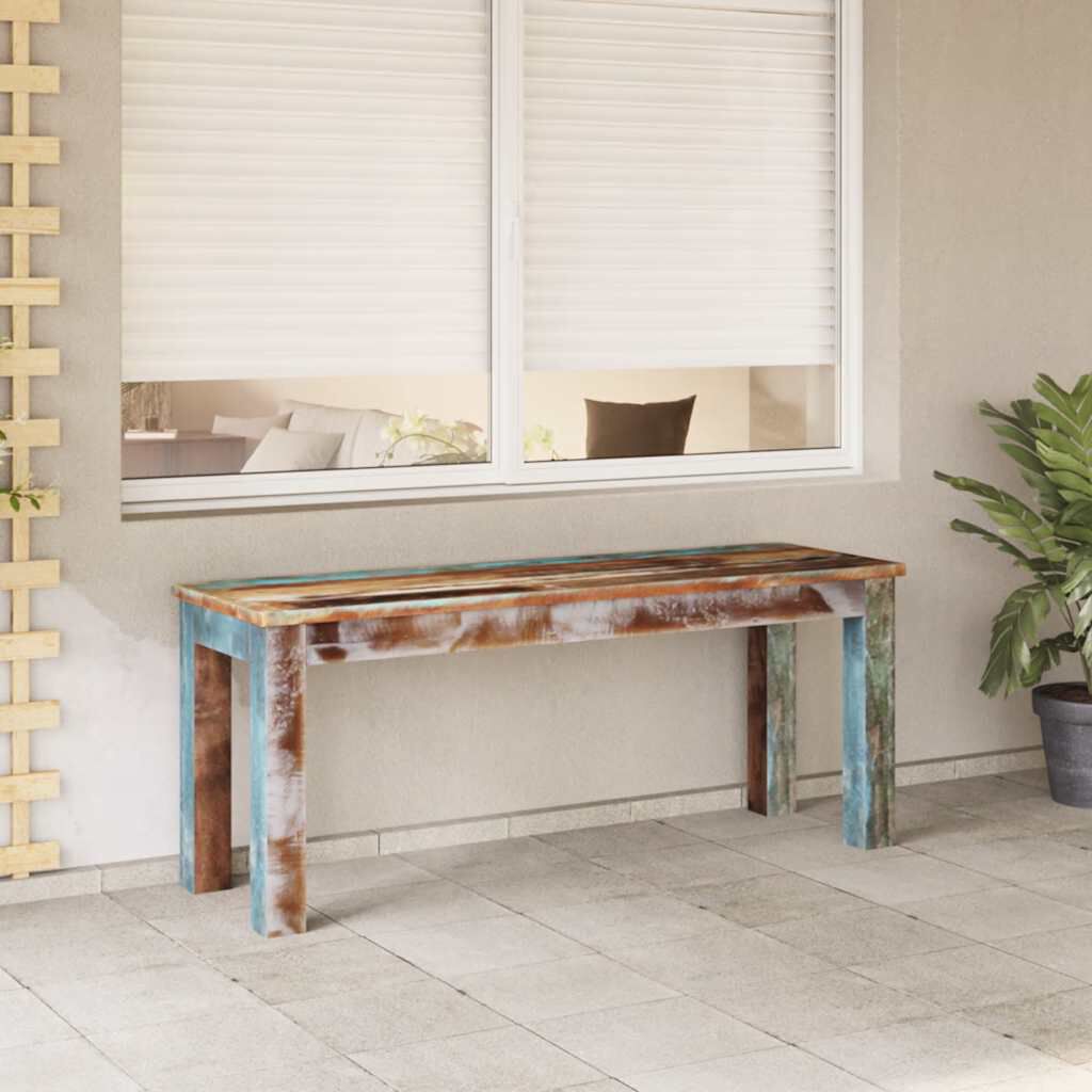 243454 vidaXL دكة خشب صلب مستصلح 110x35x45 سم