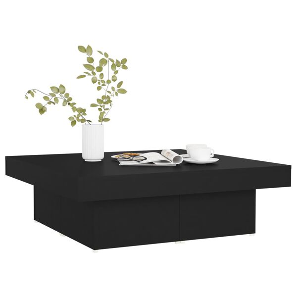 vidaXL طاولة قهوة 28x90x90 سم خشب صناعي أسود