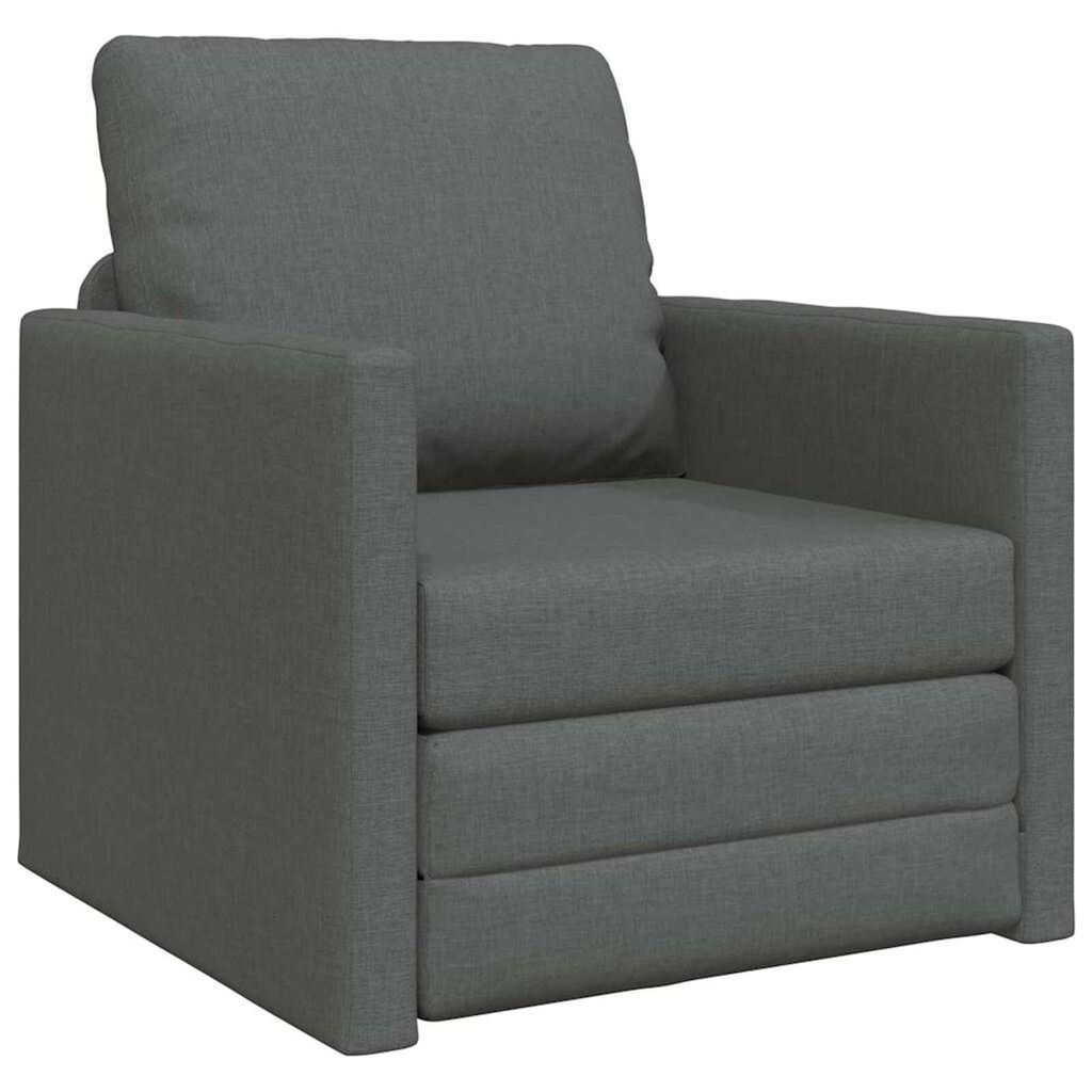 vidaXL سرير أريكة أرضي 2 في 1 لون رمادي داكن 55x174x112 سم قماش