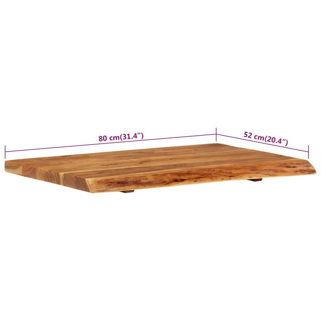 vidaXL سطح حوض غسيل الحمام خشب أكاسيا صلب 80×55×3.8 سم
