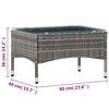 vidaXL طاولة قهوة رمادي 60×40×36 سم بولي روطان