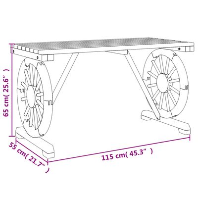 vidaXL طاولة حديقة 65x55x115 سم خشب تنوب صلب