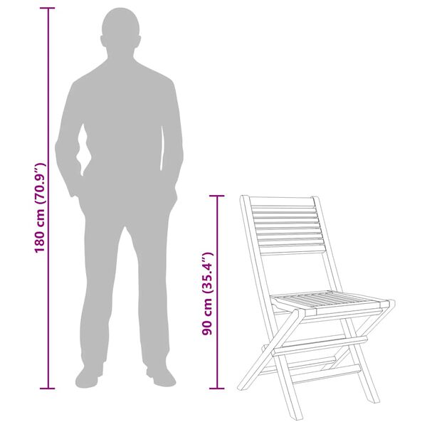 vidaXL كراسي حديقة قابلة للطي 4 ق 47x62x90 سم خشب ساج صلب