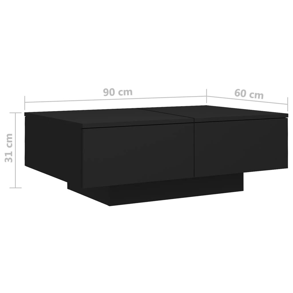vidaXL طاولة قهوة لون أسود 31x60x90 سم خشب صناعي