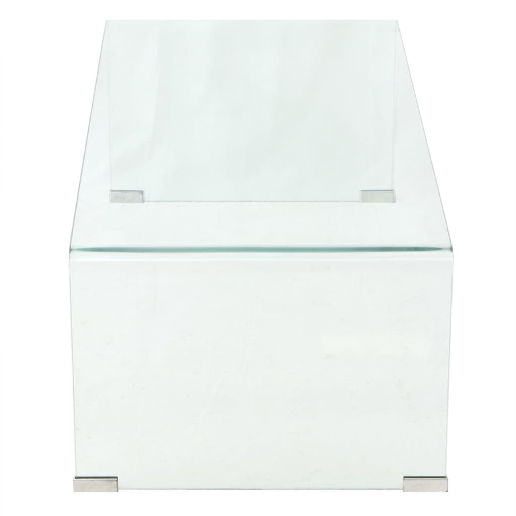 vidaXL طاولة قهوة زجاج مقوى 98×45×30 سم شفاف