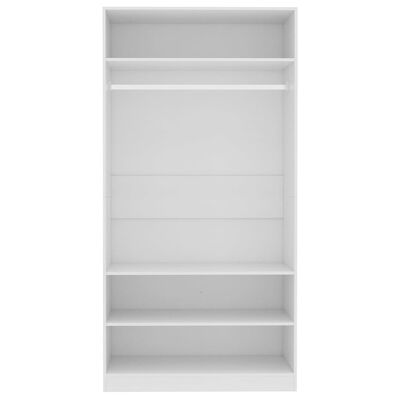 vidaXL خزانة ملابس أبيض 100×50×200 سم خشب مضغوط