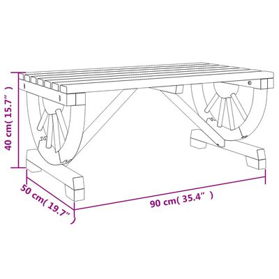 vidaXL طاولة قهوة حديقة 40x50x90 سم خشب التنوب الصلب