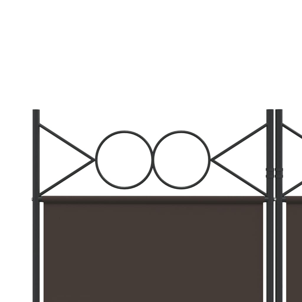 vidaXL مقسم غرفة 3-ألواح بني 120×200 سم قماش