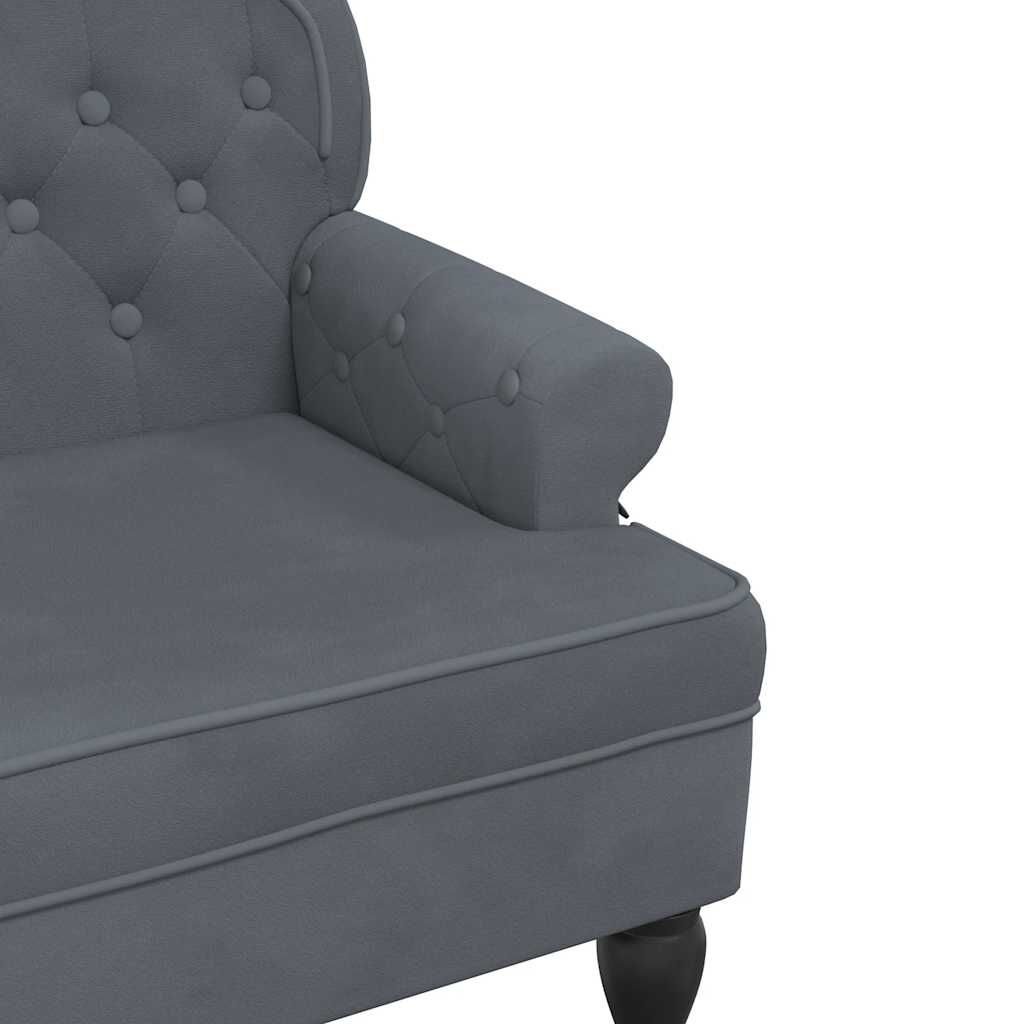 vidaXL مقعد طويل ومسند ظهر لون رمادي داكن 75x64,5x119,5 سم مخمل