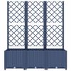 vidaXL حوض حديقة مع تعريشة أزرق رمادي 120×40×136 سم PP