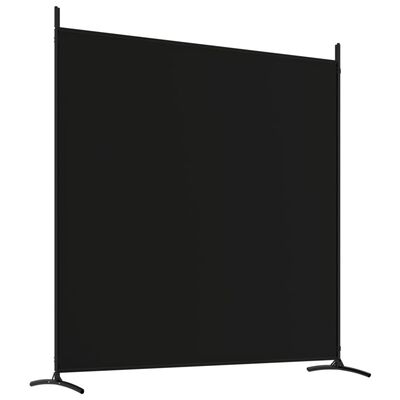 vidaXL مقسم غرفة 4-ألواح أسود 698×180 سم قماش