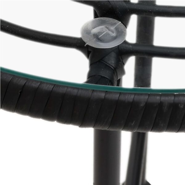 vidaXL عدد 3 قطع طقم سفرة حديقة بولي روطان أسود