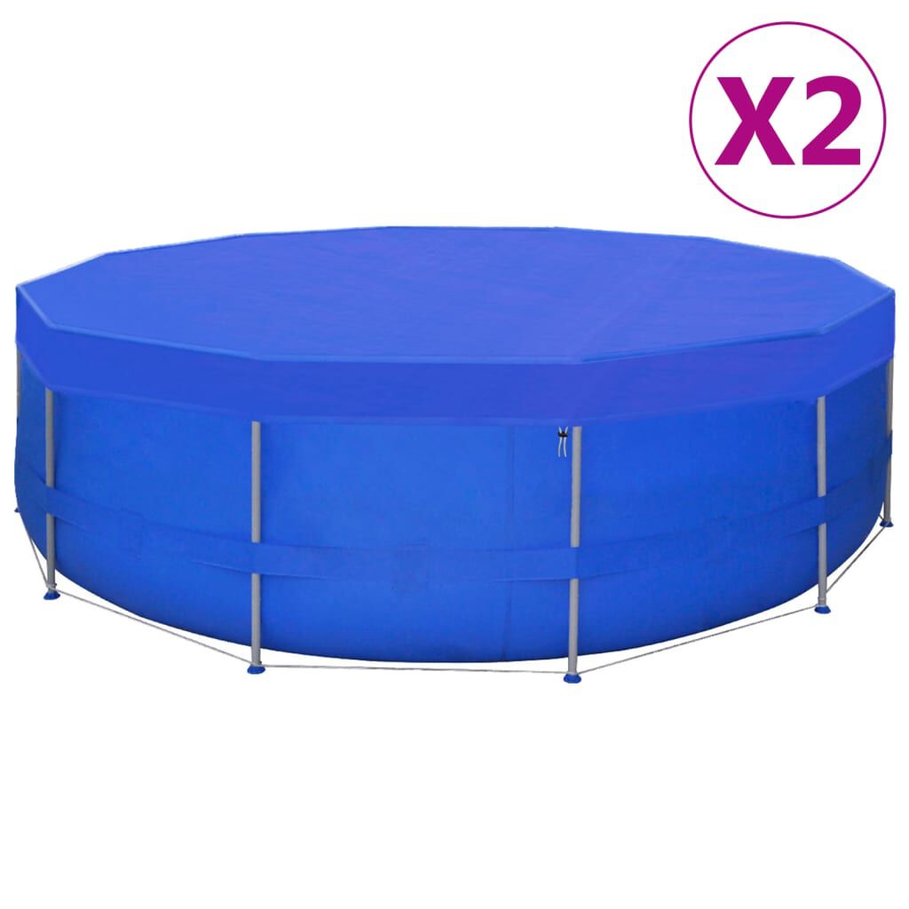 vidaXL أغطية حمام سباحة 2 ق بولي إيثيلين دائري 540 سم 90 جم/م²