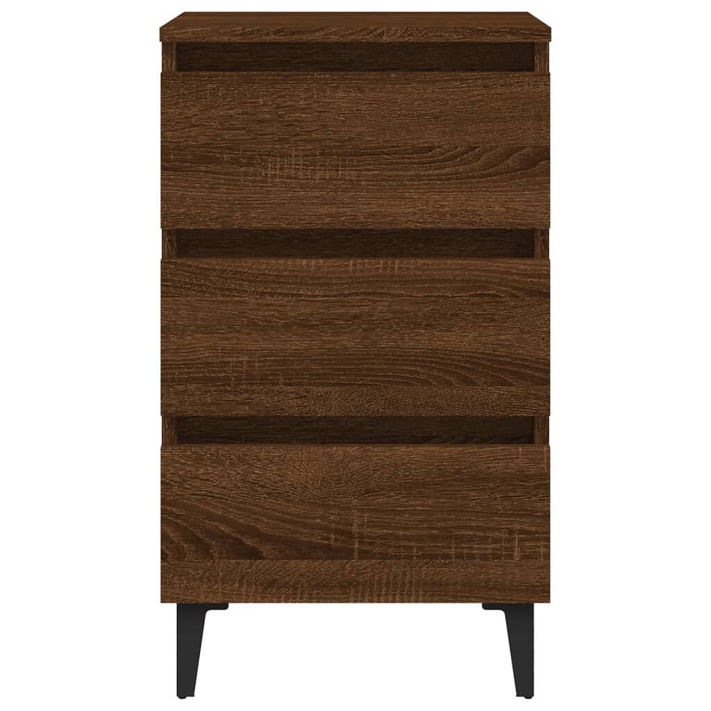 vidaXL خزانة سرير بأرجل معدنية أوك بني 40×35×69 سم