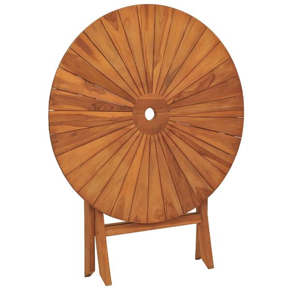 vidaXL طاولة حديقة قابلة للطي قطر 85×75 سم خشب ساج صلب