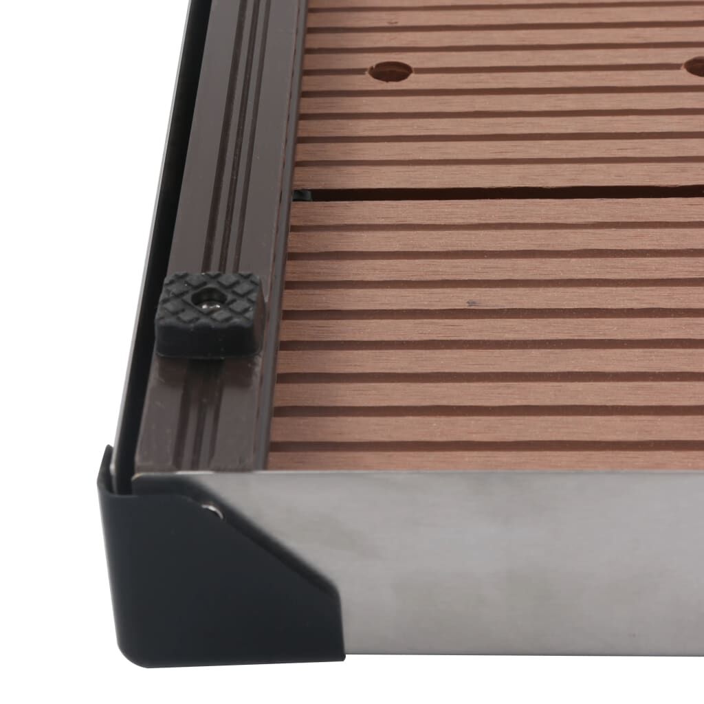 vidaXL قاعدة دُش خارجي WPC فولاذ مقاوم للصدأ 80×62 سم بني