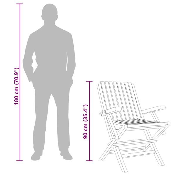 vidaXL كراسي حديقة قابلة للطي 4 ق 61x67x90 سم خشب ساج صلب