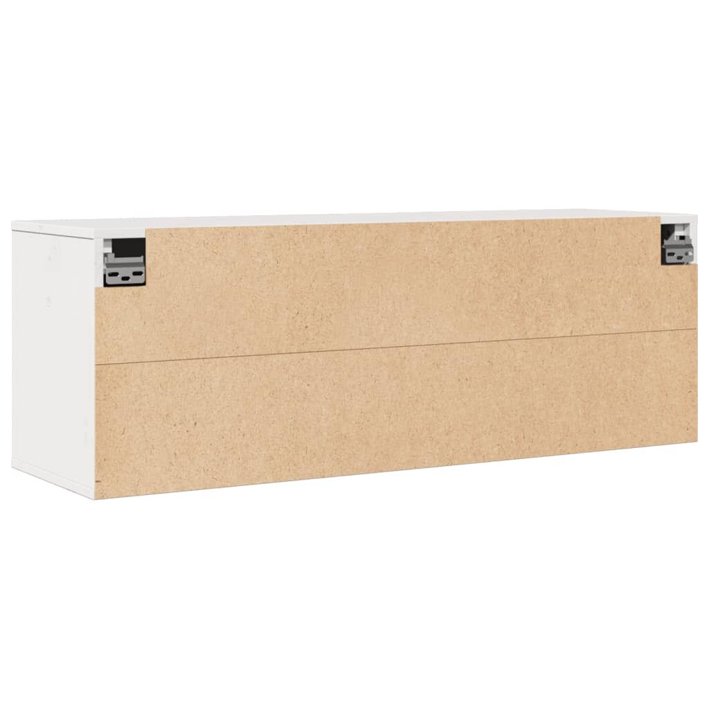 vidaXL خزانة حائط لون أبيض 35x30x100 سم خشب صنوبر صلب