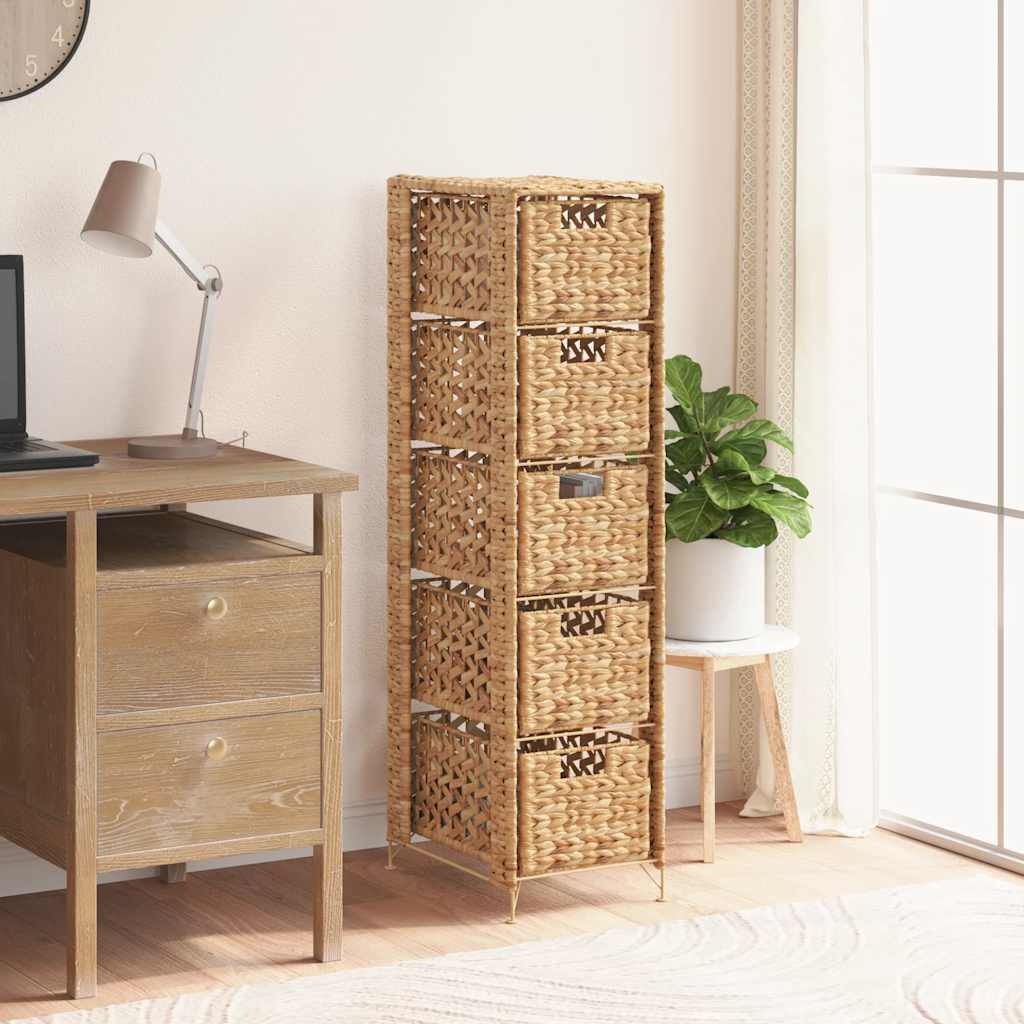 vidaXL وحدة تخزين مع 6 سلال 25.5×37×100 سم ورد النيل