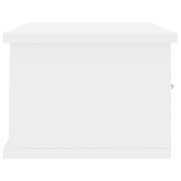 vidaXL رف درج جداري أبيض لامع جدًا 60×26×18.5 سم خشب صناعي