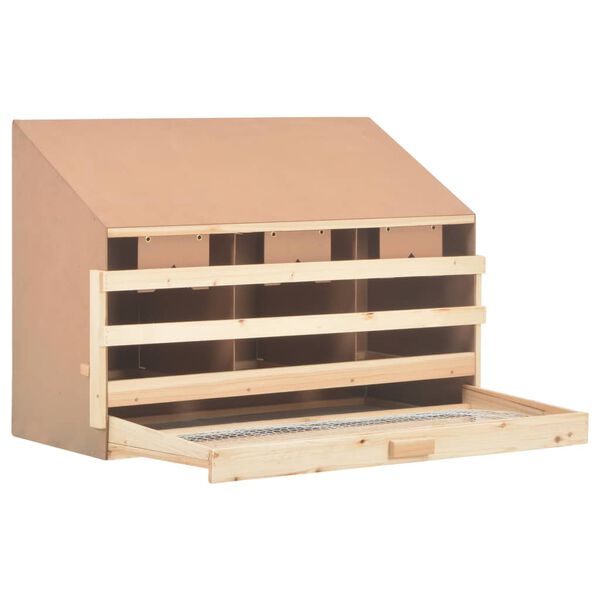 vidaXL عش دجاج 3 حجرات 93×40×65 سم خشب صنوبر صلب