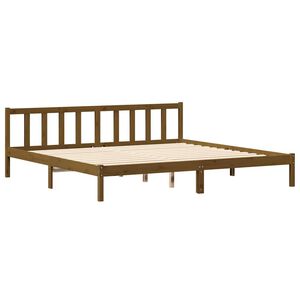 vidaXL إطار سرير خشب صنوبر صلب بني عسلي 200×200 سم