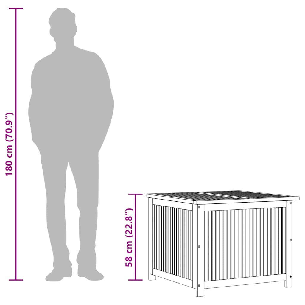 vidaXL صندوق تخزين للحديقة 75×75×58 سم خشب أكاسيا صلب