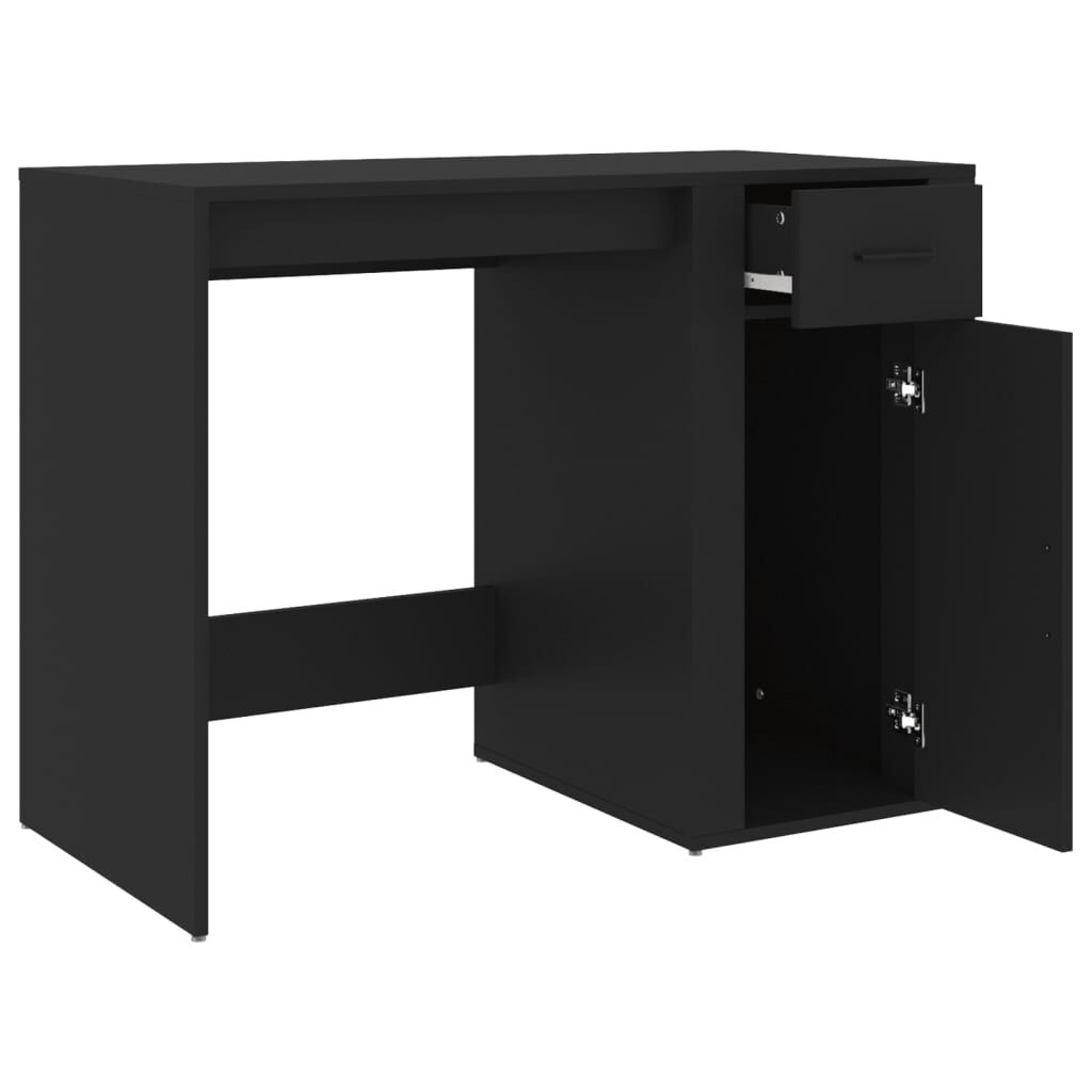vidaXL مكتب أسود 75x49x100 سم خشب صناعي