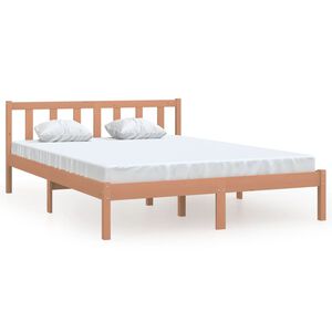 vidaXL إطار سرير خشب صنوبر صلب بني عسلي 120&times;200 سم