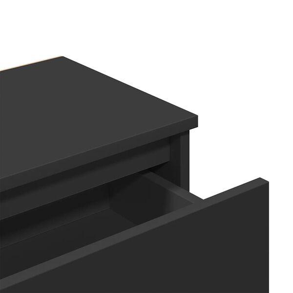 vidaXL خزانات جانب السرير 2ق لون أسود 40×30×39 سم خشب صناعي