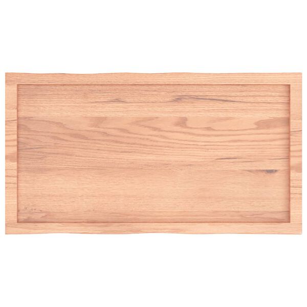 vidaXL سطح طاولة لون بني فاتح 100*50*(2-6) سم خشب صلب معالج وحواف خام