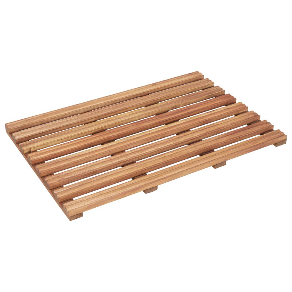 vidaXL سجادات حمام 2 ق خشب سنط صلب 56×37 سم