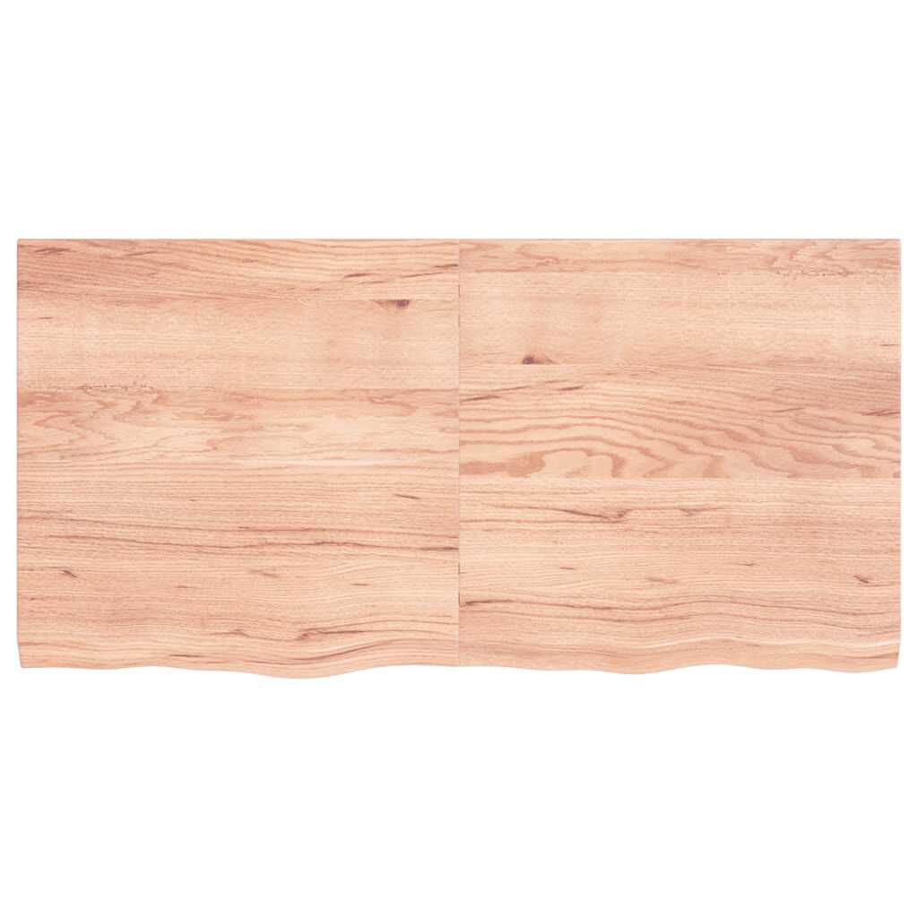 vidaXL رف حائط لون بني فاتح 120*60*(2-4) سم خشب بلوط صلب معالج