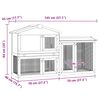 vidaXL قفص أرانب خارجي كبير رمادي وأبيض 85x45x145 سم خشب