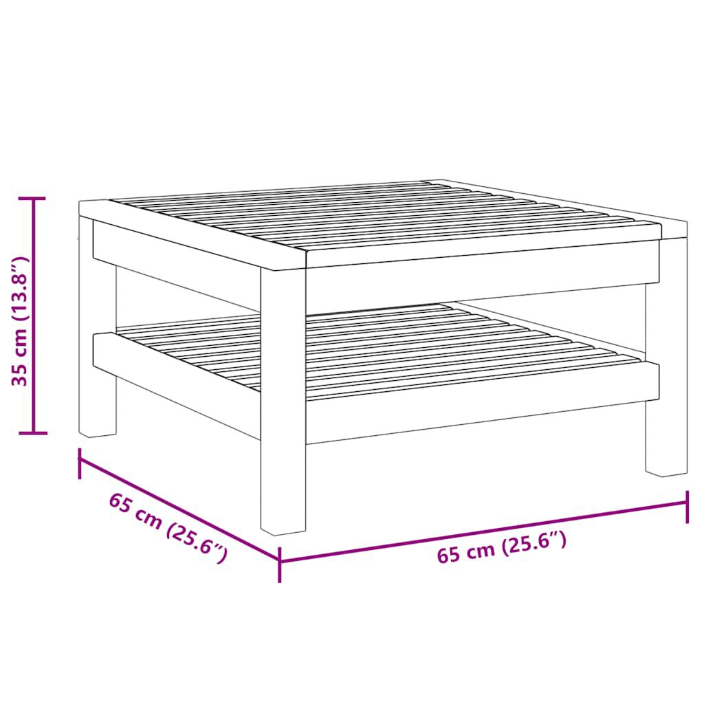 vidaXL طاولة قهوة 65×65×35 سم خشب أكاسيا صلب