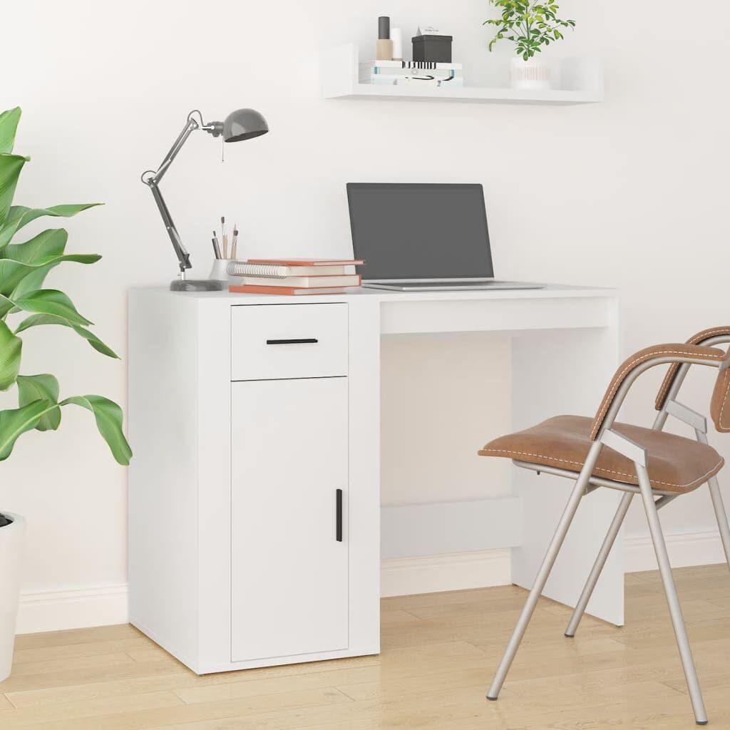 vidaXL مكتب أبيض 100x49x75 سم خشب صناعي
