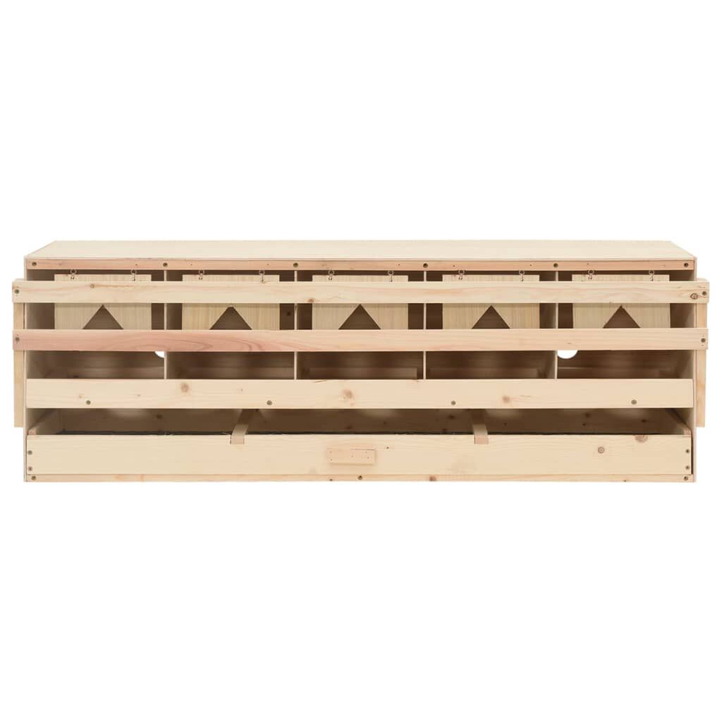 vidaXL عش دجاج 5 حجرات 117×33×38 سم خشب صنوبر صلب