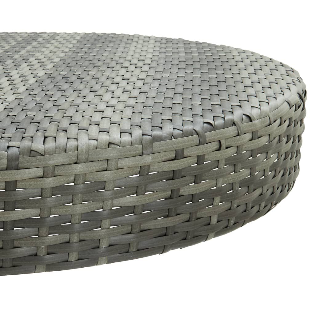 vidaXL طاولة حديقة رمادي 75.5×106 سم بولي روطان