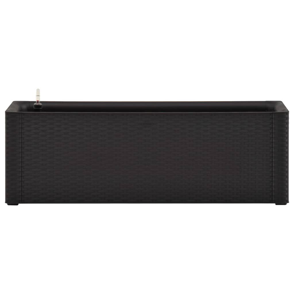 vidaXL حوض حديقة مرتفع مع نظام سقي ذاتي أنثراسايت 100×43×33 سم
