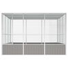 vidaXL قفص طيور لون رمادي 211,5x324,5x302,5 سم فولاذ مجلفن