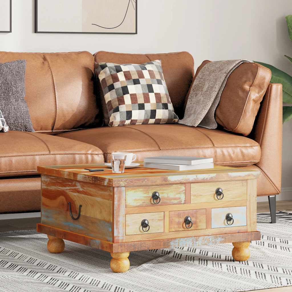 vidaXL طاولة قهوة خشب مستصلح 70x70x38 سم