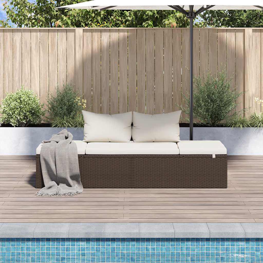 vidaXL سرير حديقة بني 195×60 سم بولي روطان