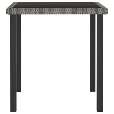 vidaXL طاولة سفرة حديقة رمادي 70×70×73 سم بولي روطان