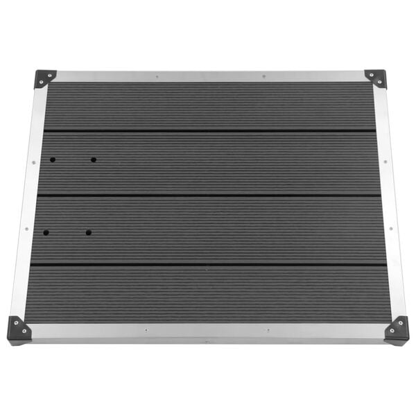 vidaXL قاعدة دُش خارجي WPC فولاذ مقاوم للصدأ 80&times;62 سم رمادي