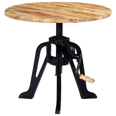طاولة جانبية مقاس 60 × (46-63) سم مصمت من خشب المانجو وحديد الزهر vidaXL