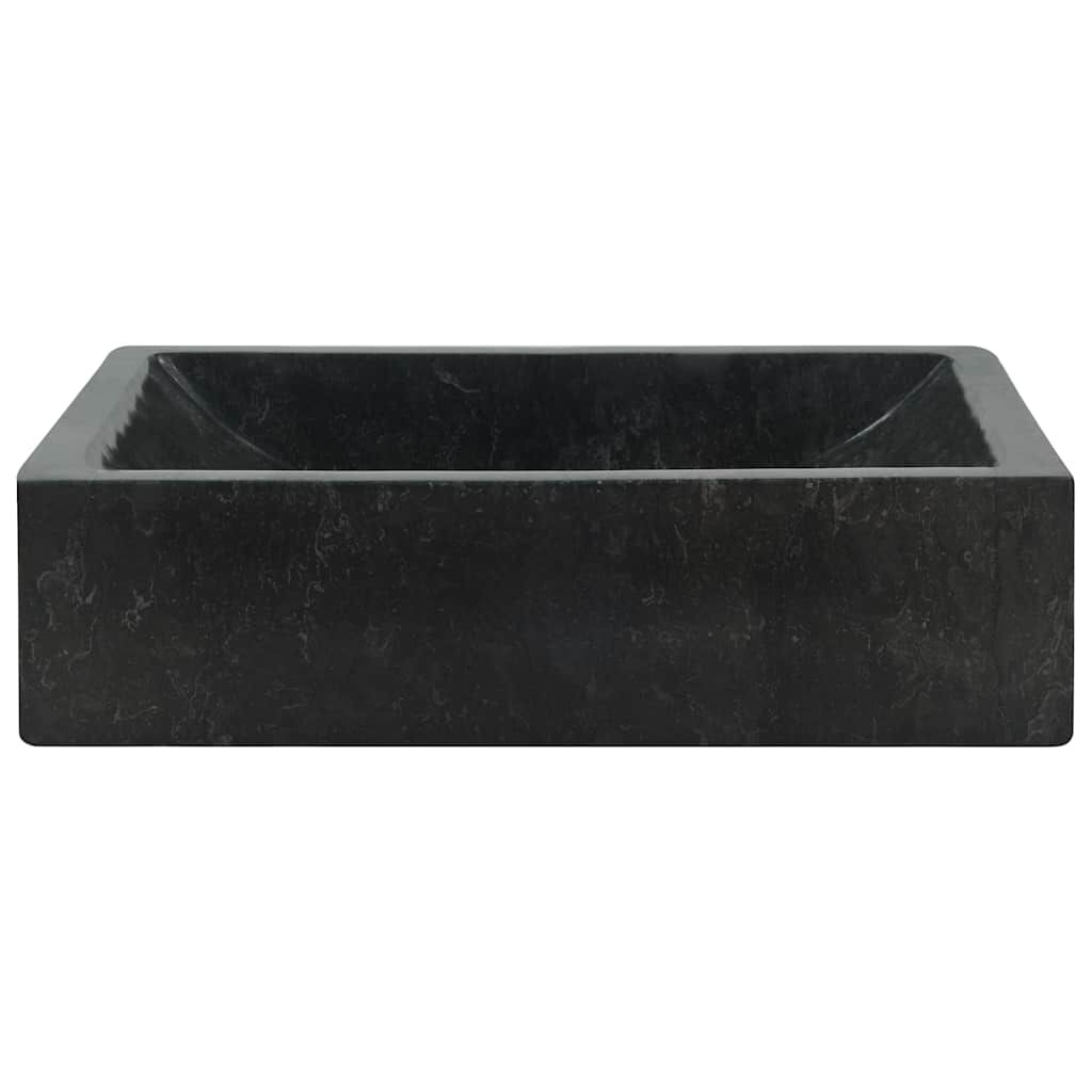 vidaXL حوض 45×30×12 سم رخام أسود