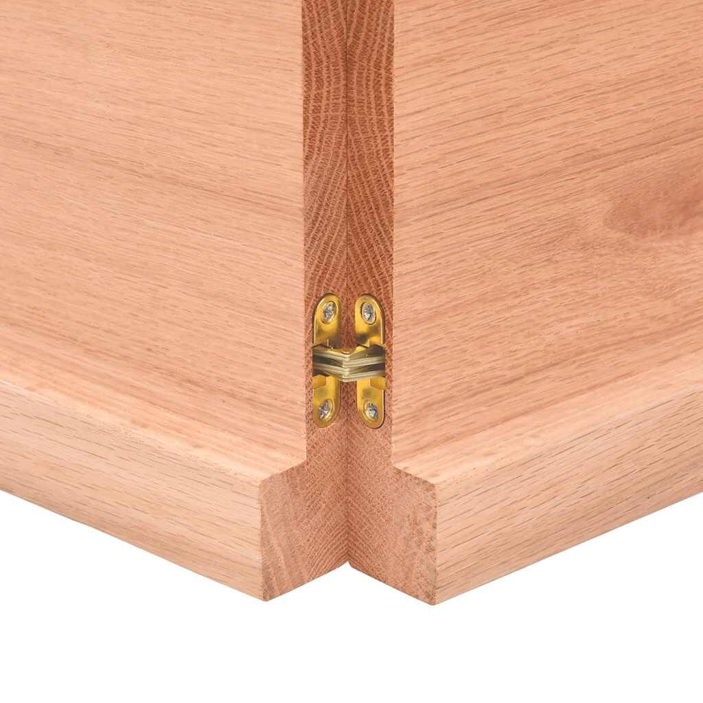 vidaXL سطح طاولة لون بني فاتح 120*40*(2-4) سم خشب صلب معالج وحواف خام