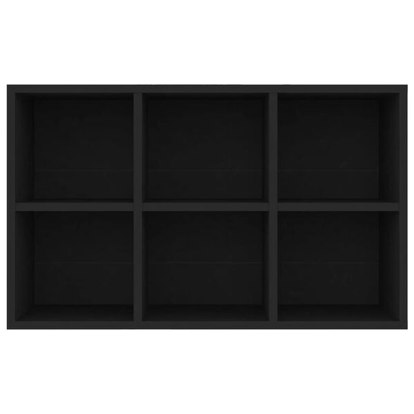 vidaXL خزانة كتب/خزانة جانبية أسود 66x30x98 سم خشب حبيبي