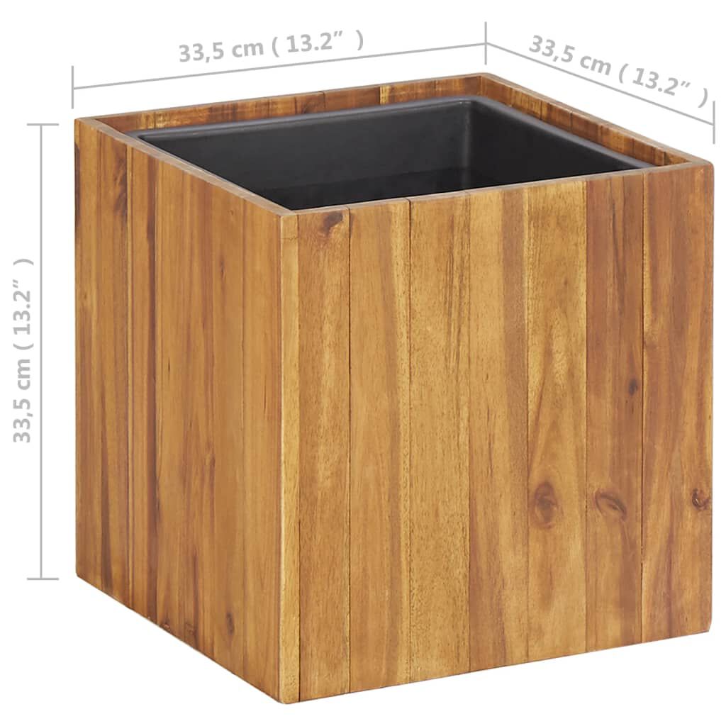 vidaXL حوض حديقة مرتفع 33.5×33.5×33.5 سم خشب أكاسيا صلب