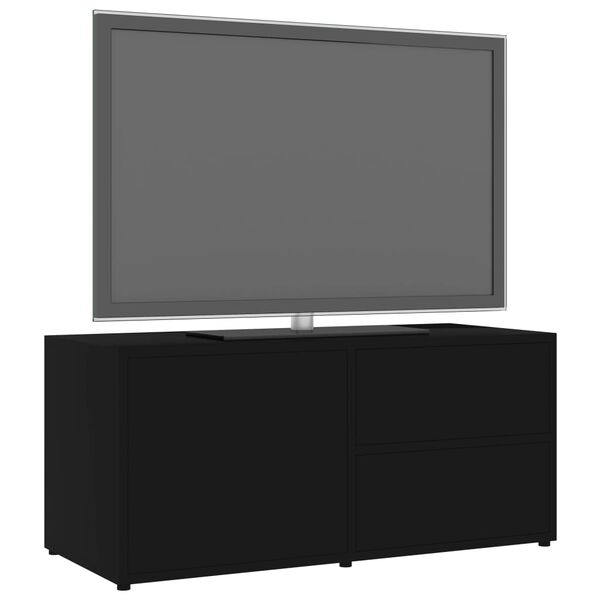 vidaXL خزانة تلفزيون لون أسود 80×34×36 سم خشب صناعي